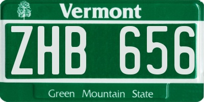 VT license plate ZHB656