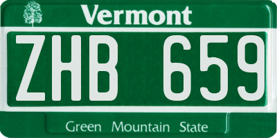 VT license plate ZHB659