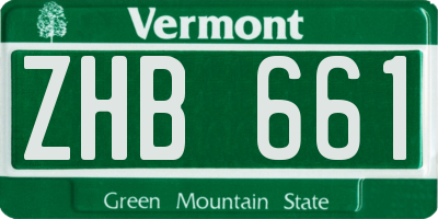 VT license plate ZHB661