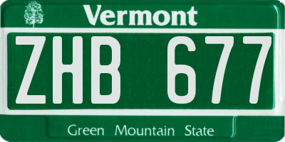 VT license plate ZHB677