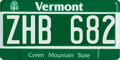 VT license plate ZHB682