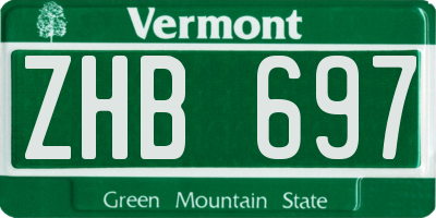 VT license plate ZHB697