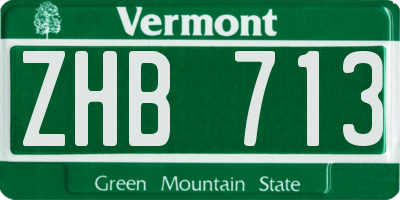 VT license plate ZHB713
