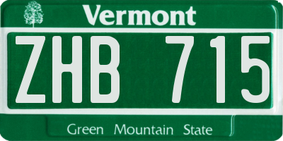 VT license plate ZHB715