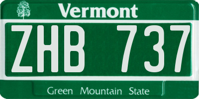 VT license plate ZHB737