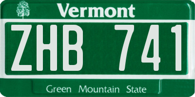 VT license plate ZHB741