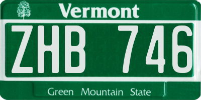 VT license plate ZHB746