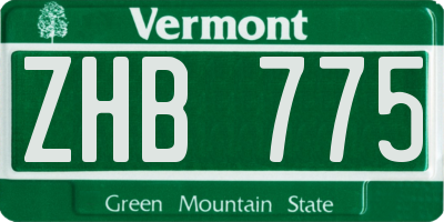VT license plate ZHB775
