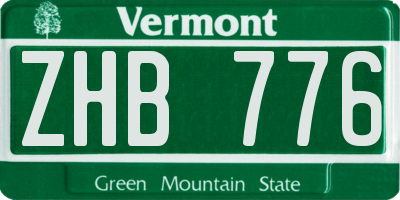 VT license plate ZHB776