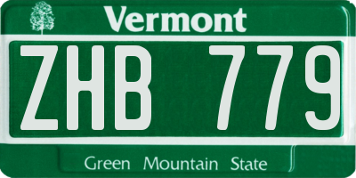 VT license plate ZHB779