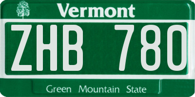 VT license plate ZHB780