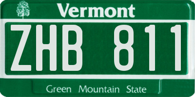 VT license plate ZHB811