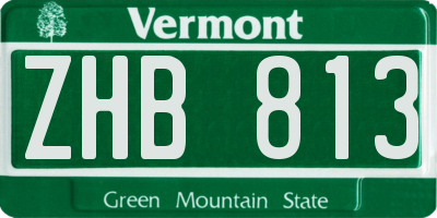VT license plate ZHB813