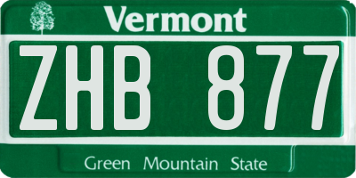 VT license plate ZHB877