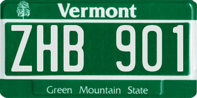 VT license plate ZHB901