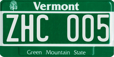 VT license plate ZHC005