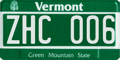 VT license plate ZHC006