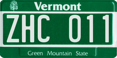 VT license plate ZHC011