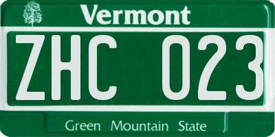 VT license plate ZHC023