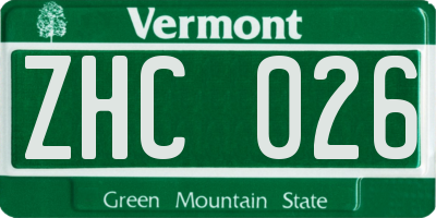 VT license plate ZHC026