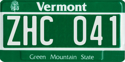VT license plate ZHC041