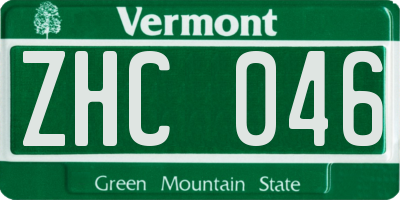 VT license plate ZHC046