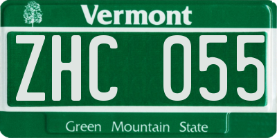 VT license plate ZHC055