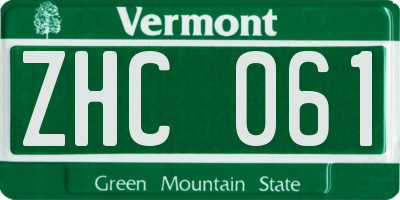 VT license plate ZHC061