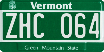 VT license plate ZHC064