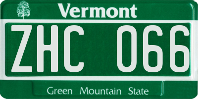 VT license plate ZHC066