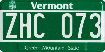 VT license plate ZHC073