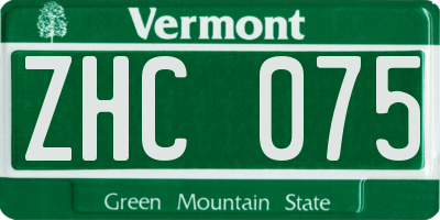 VT license plate ZHC075