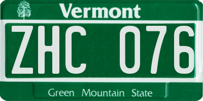 VT license plate ZHC076