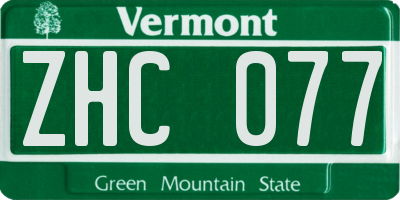 VT license plate ZHC077