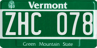 VT license plate ZHC078