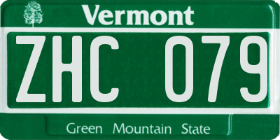 VT license plate ZHC079