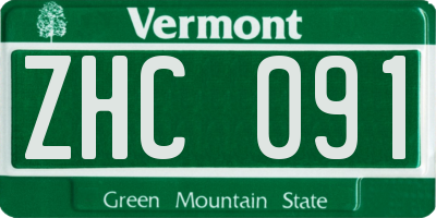 VT license plate ZHC091