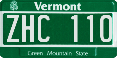 VT license plate ZHC110