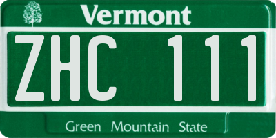 VT license plate ZHC111