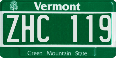 VT license plate ZHC119