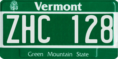 VT license plate ZHC128