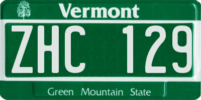 VT license plate ZHC129