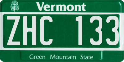 VT license plate ZHC133