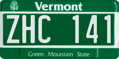 VT license plate ZHC141