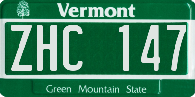 VT license plate ZHC147