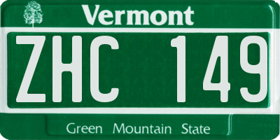 VT license plate ZHC149