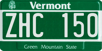 VT license plate ZHC150