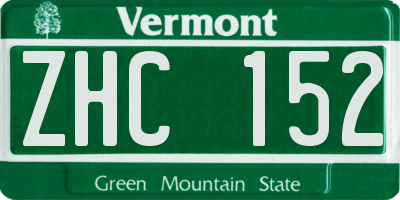VT license plate ZHC152
