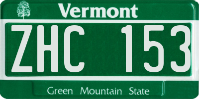 VT license plate ZHC153