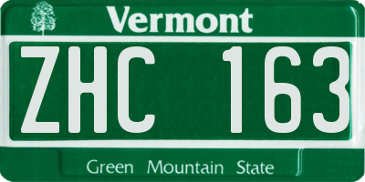 VT license plate ZHC163